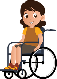 Disabled Girl on a Wheelchair