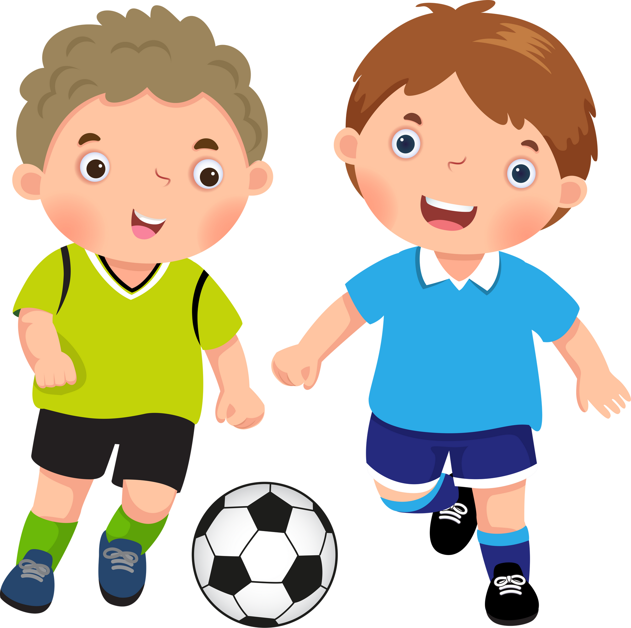 Children playing soccer